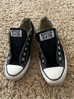 No Lace Converse Black and White All Star Sneakers